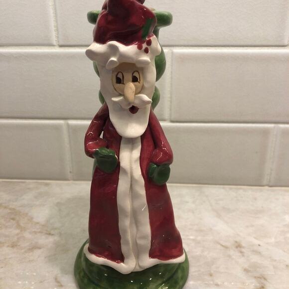 Santa Claus Christmas candlestick holder The Clayton Dickson Co. Canada 9” - Picture 9 of 10